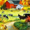 Cows And Farm House paint by number