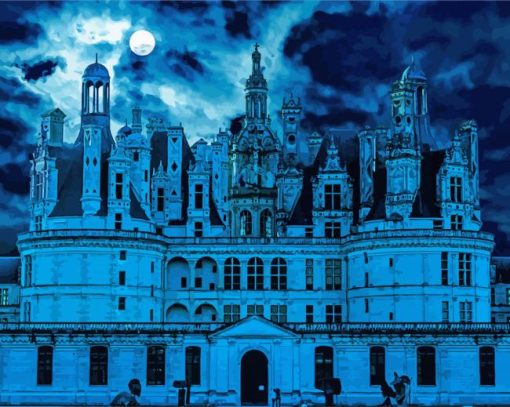 Creepy Castle Night paint by number