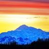 Denali Mountain At Sunset paint by number