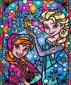 Disney Frozen Stained Glass paint by number