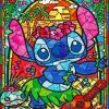 Disney Stitch Stained Glass paint by number