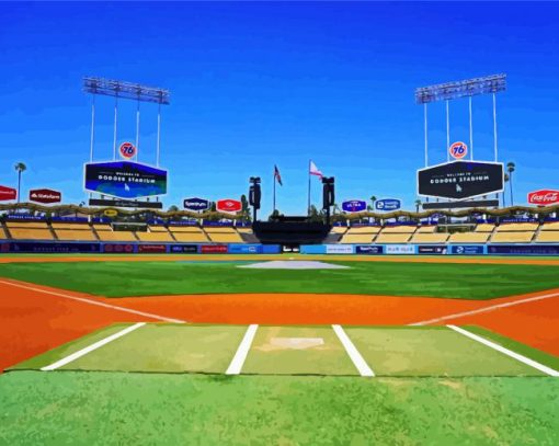 Dodger Stadium In Los Angeles paint by number