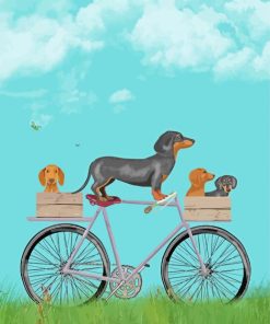 Dogs On A Bike paint by number