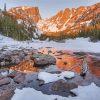Dream Lake Colorado Winter Sunrise paint by number