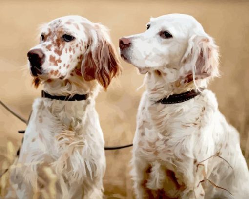 English Setter Puppies paint by number