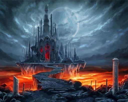 Fantasy Creepy Castle paint by number