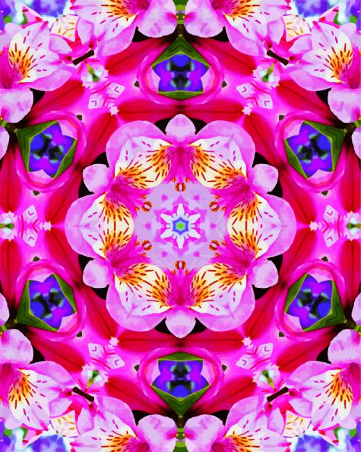 Flower kaleidoscope Art paint by number