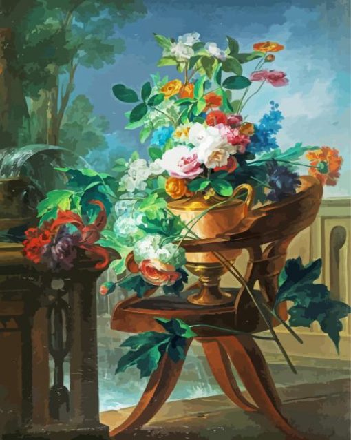 Flowers In Chair paint by number