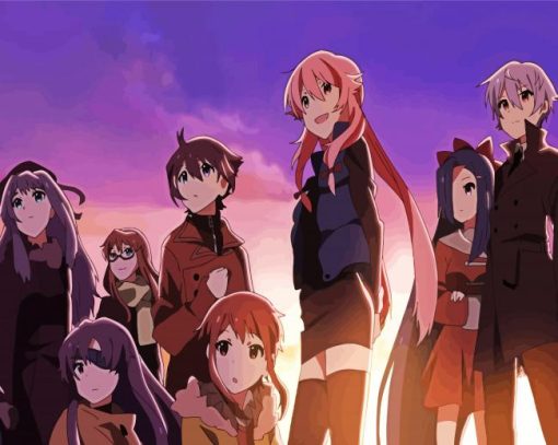 Future Diary Anime Characters paint by number