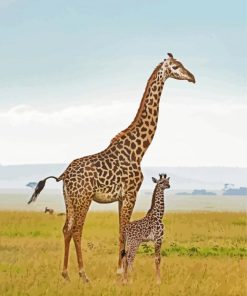 Giraffe Mom And Baby paint by number