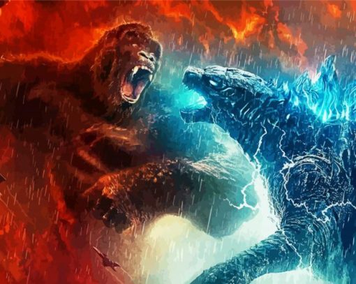 Godzilla Vs kong Movie paint by number