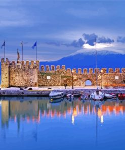 Greece Nafpaktos Port paint by number