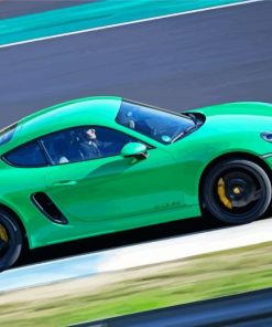 Green Porsche Cayman paint by number