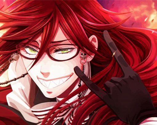 Grell Sutcliff Anime Girl paint by number