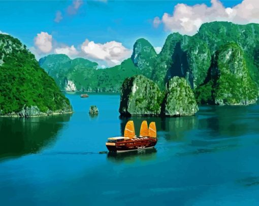 Ha Long Bay Vietnam paint by number