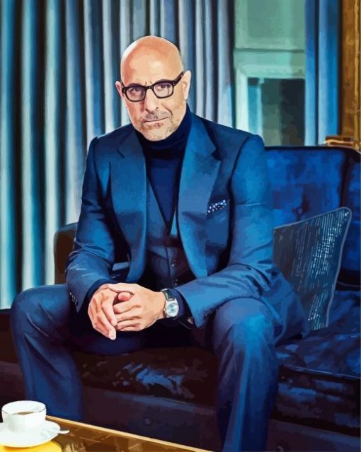 Handsome Stanley Tucci paint by number