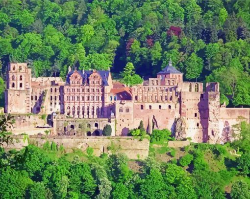 Heidelberger Castle Germany paint by number