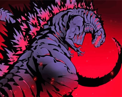 Illustration Shin Godzilla paint by number