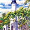 Key West Lighthouse Art By George K Salhofer paint by number