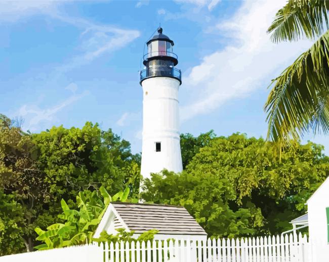 Key West Lighthouse Tower paint by number