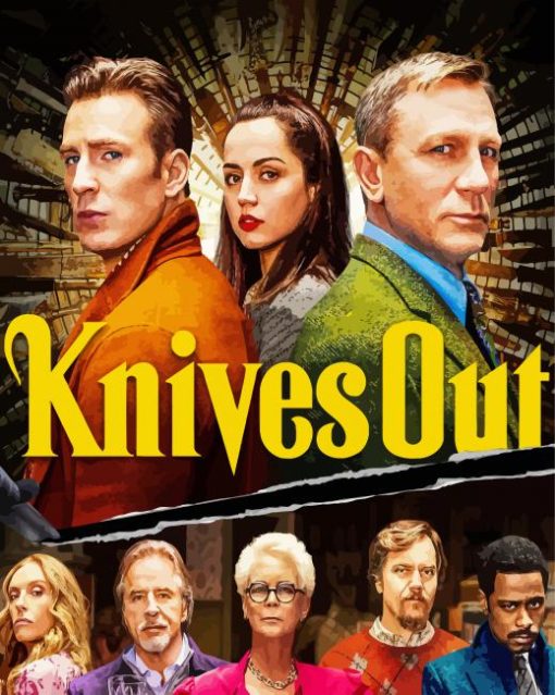 Knives Out Poster paint by number