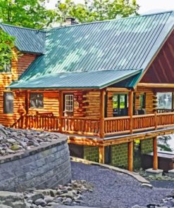 Luxury Cabin In The Woods paint by number