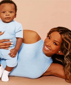 Malika Haqq And Her Baby paint by number