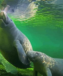 Manatee Family paint by number