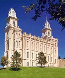 Manti Utah Lds Temple paint by numbers