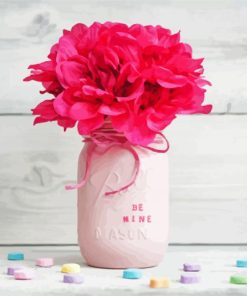 Mason Jars With Flowers paint by number
