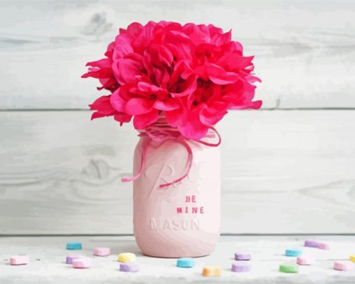 Mason Jars With Flowers paint by number