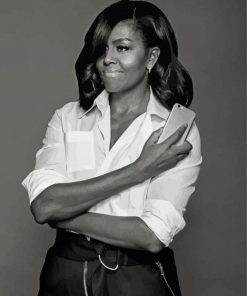 Michelle Obama Black And White paint by number