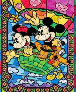 Mickey And Minnie Stained Glass paint by number