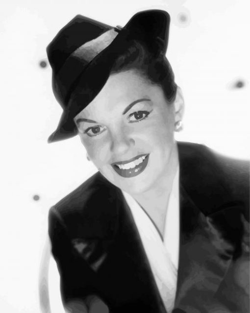 Monochrome Judy Garland Smiling paint by number