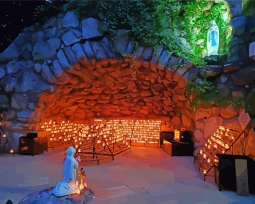 Notre Dame Grotto paint by number