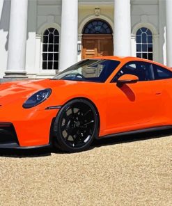 Orange Porsche 911 Gt3 Car paint by number