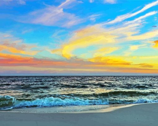 Pensacola Beach At Sunset paint by number