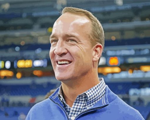 Peyton Manning Smiling paint by number