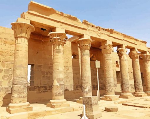 Philae Temple Columns paint by number