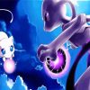 Pokemon Mewtwo And Mew paint by number