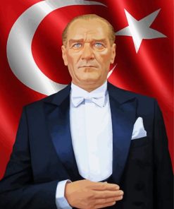 President Of Turkey Mustafa Kemal Ataturk paint by number