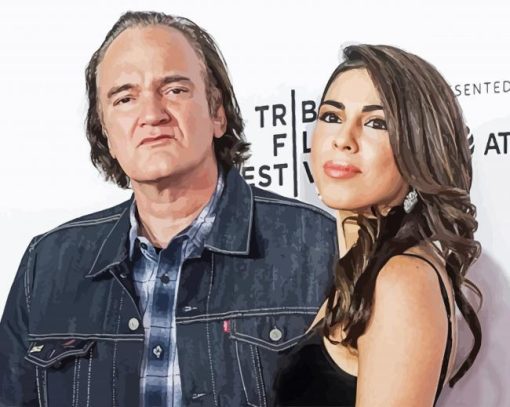 Quentin Tarantino And His Wife paint by number