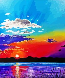 Rainbow Sunset Art paint by number