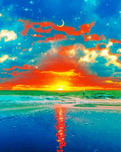 Rainbow Sunset paint by number