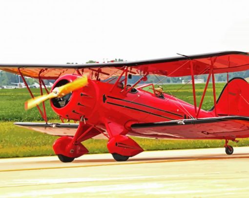 Red Biplane paint by number