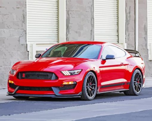 Red Ford Shelby GT350 Car paint by number