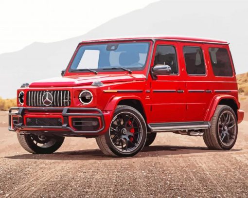 Red Mercedes G Wagon Cars paint by number