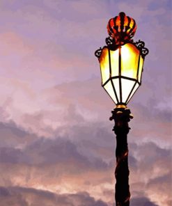 Retro Lamp Post Street paint by number