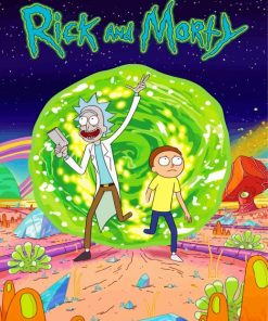 Rick And Morty Animation Poster paint by number