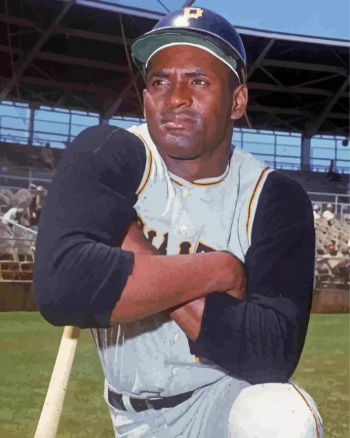 Roberto Clemente Baseball Player paint by number